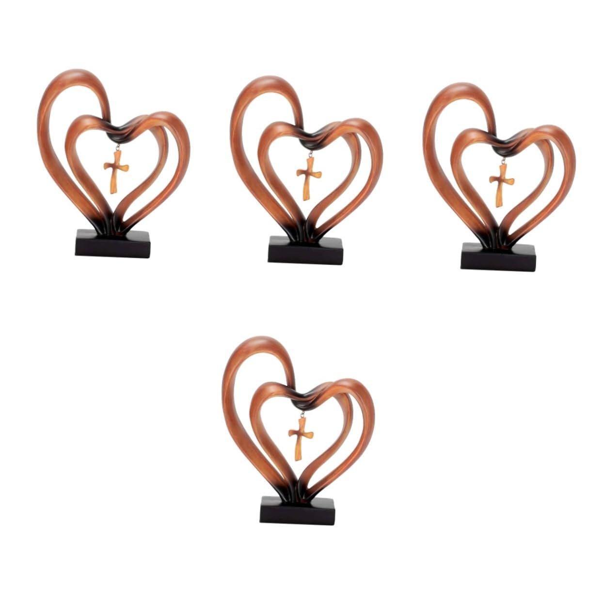 Ciieeo 4 Piezas Adornos de Escritorio de Aniversario de San Valentin Estatua del corazón Centro de Mesa de Boda figuritas de San Valentin Figuras de Resina