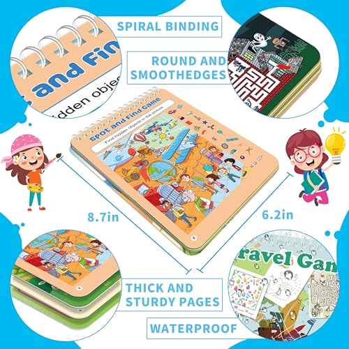 2 pack reusable activity game for kids ages 4-8 8-12travel games include 56 different game1-2 playerstoy amp learning tool for road trip airplane activity