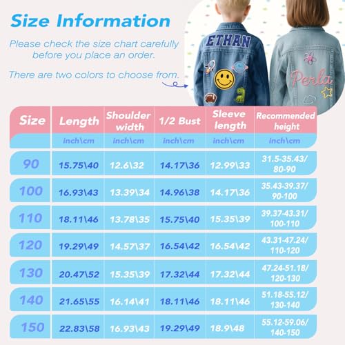 Personalized Kids Denim Jacket with Name Custom Jean Jackets Clothes for 1-12 Years Old Girls Boys Spring Fall Outerwear2