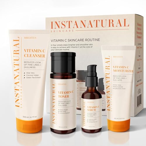 InstaNatural Vitamin C Four Step Skin Care Set, Skincare Routine,...