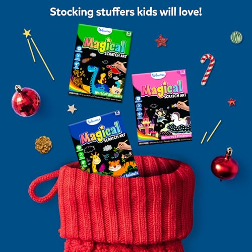 skillmatics scratch art book for kids - animals craft kits amp supplies 30 scratch stickers stocking stuffers travel toys diy kit christmas gifts for boys amp girls ages 3 4 5 6 7 8