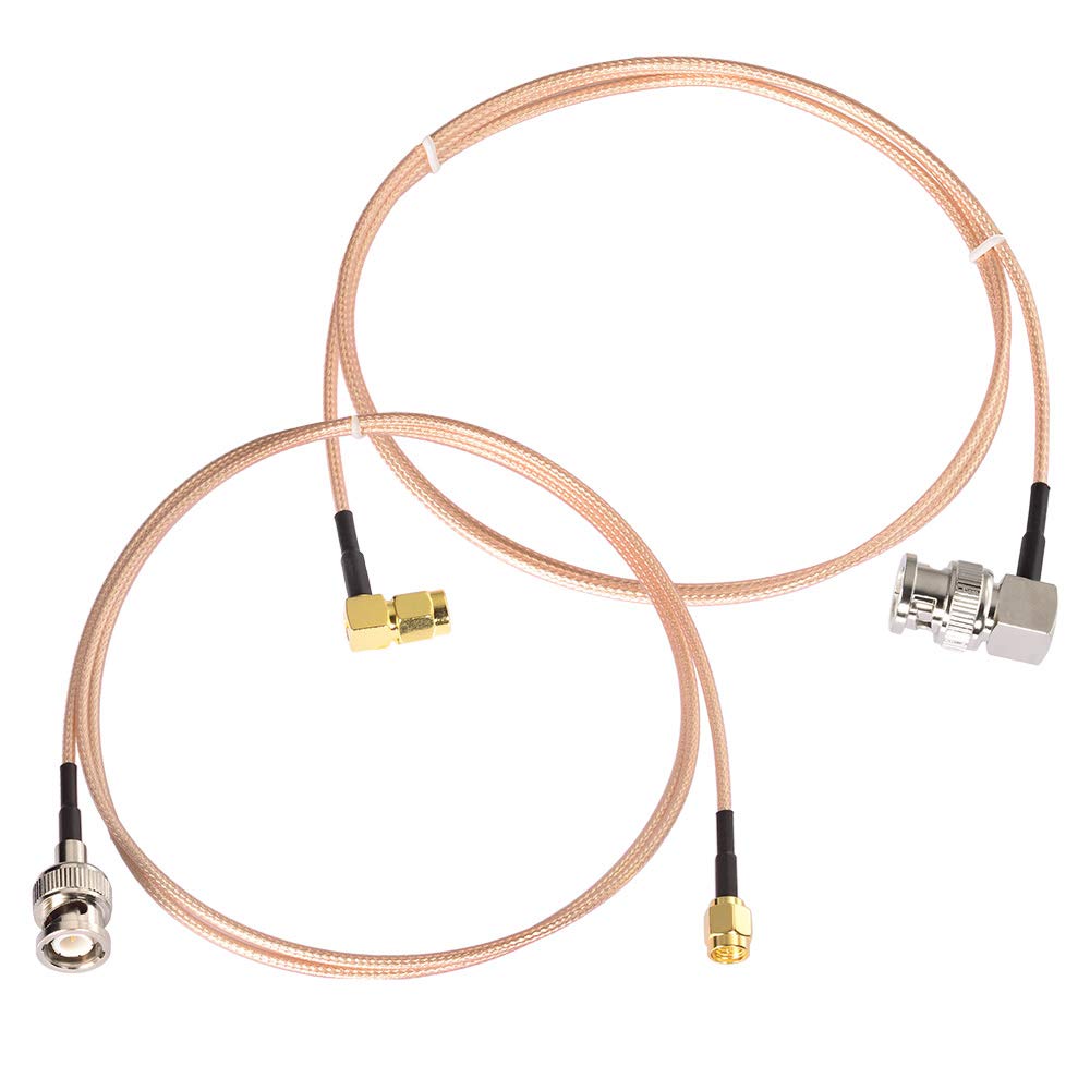 SuperbatSMA to BNC Cable, SMA Male to BNC Male RF Coaxial Cable Pigtail + SMA Male 90-Degree to BNC Male Right Angle RG316 Jumper RF Coaxial Cable, 3 feet 2Pcs