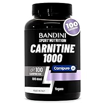 Bandini® L CARNITINA 1000 | 100 Compresse con Carnipure® (100 dosi, 100 giorni) | Integratore con L-Carnitina Tartrato Vegan | Carnitine Pura per Atleti e Sportivi – Energia, Resistenza e Recupero