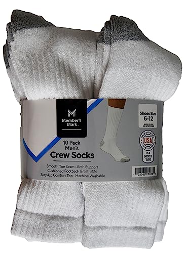Member’s Mark Crew Socks, Shoe Size 6-123