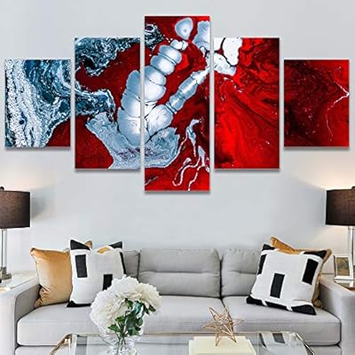 SIGNWIN 5 Panel Canvas Wall Art Modern Art...