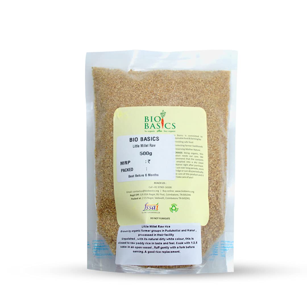 Bio Basics Little Millet Raw 500 grams | Unpolished