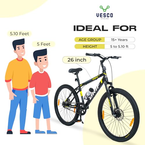 VESCO Store VESCO Drift 26 T MTB Cycle, 18 Inch Frame, Black - Image 3