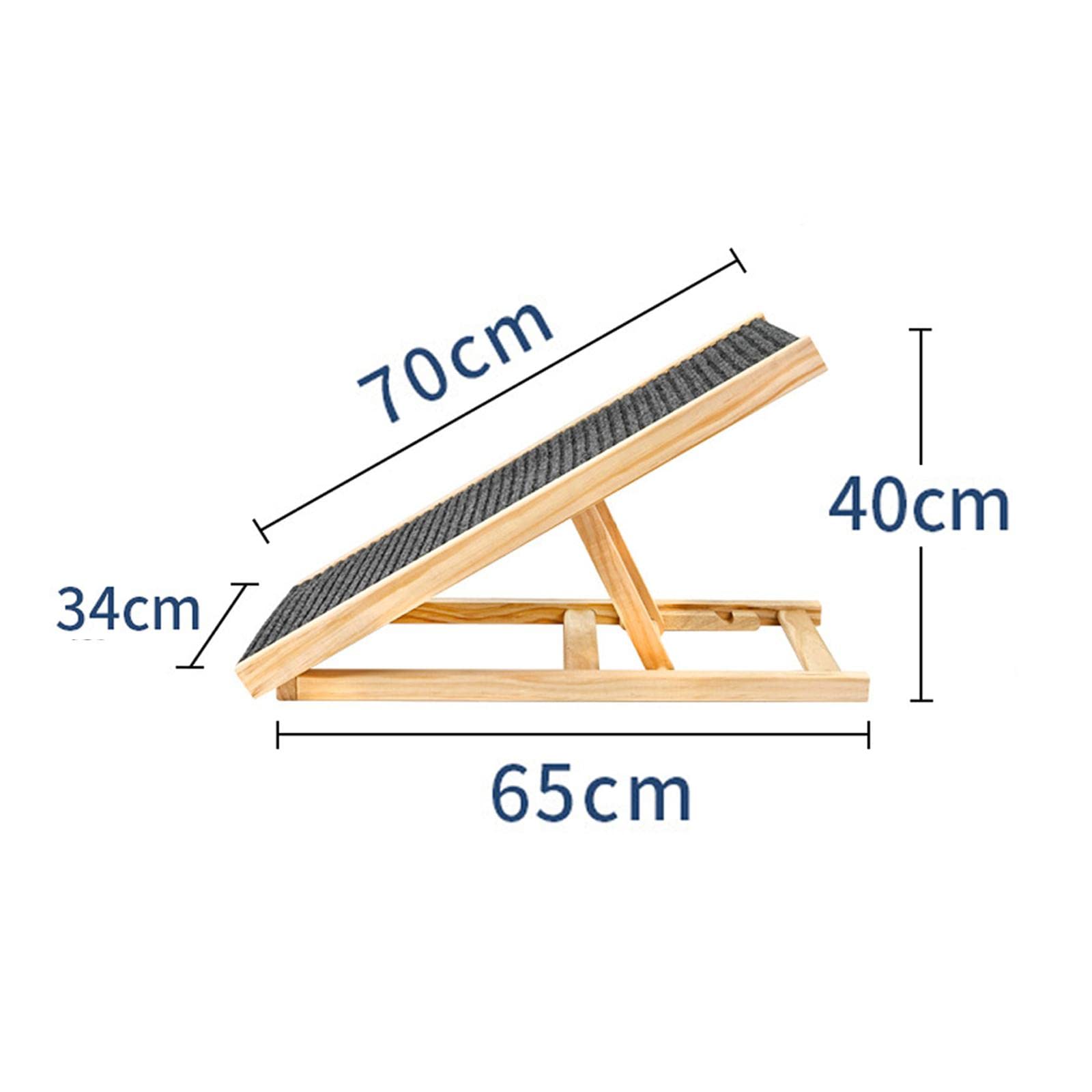 Rampa de Madera para Perros con 2 Niveles de Altura Ajustable, Escalera para Mascotas Y Gatos, Portátil Y Plegable para Coche.