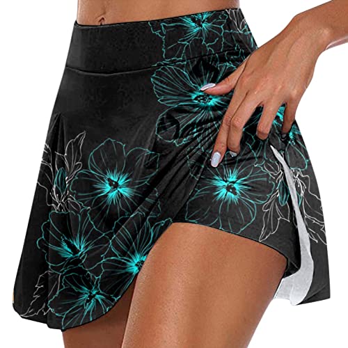 ZLBDYG Saia feminina de balé para meninas, casual, para treino, estampada, tênis, ioga, esportes, sa