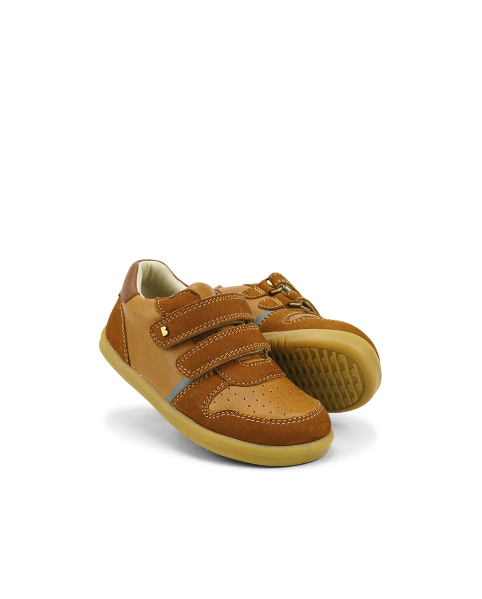 Bobux I-Walk Riley - Camminatori - Scarpe in Pelle per Bambini con Doppi Cinturini a Strappo (Caramel + Toffee, Sistema Taglie Calzature EU, Bimbo (0-5 Anni), Numero, Media, 26)