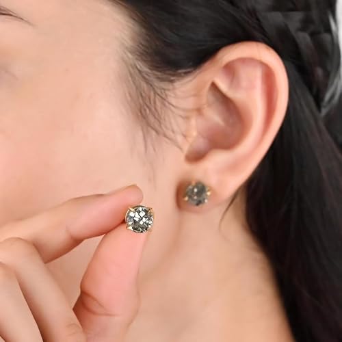 Miniatura 56 de Gempires Natural Raw Prong Setting Stud Earrings, 8-10 mm Crystals Earring, Handmade Jewelry, Gift for Her