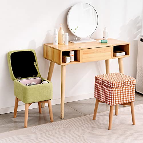 Tabouret de Rangement en lin vert pour changer de chaussures