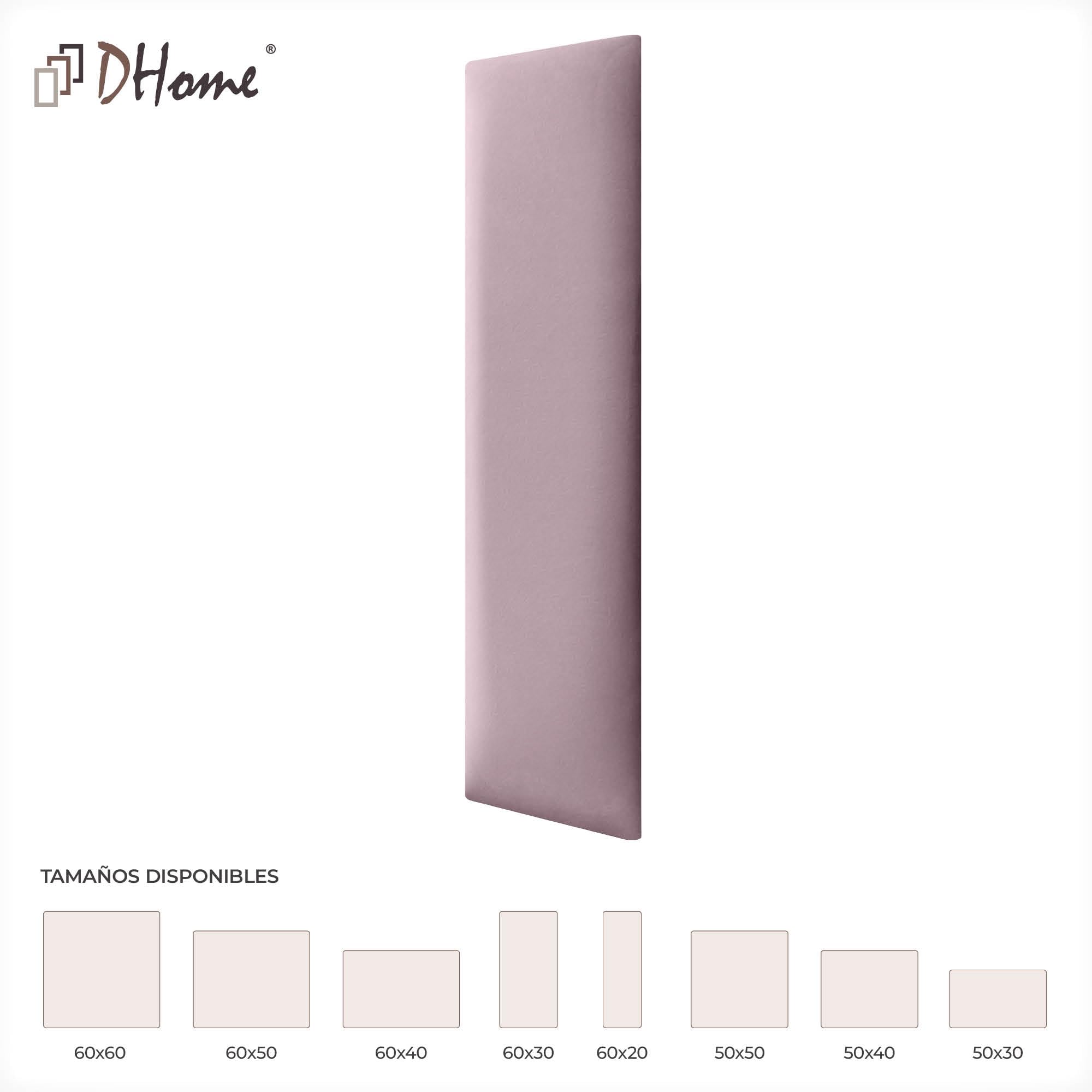 DHOME Pannelli Imbottiti in Velluto Autoadesivi per Parete Acustici Fonoassorbenti Protezione dagli Impatti Testiere Decorazione Casa Camera da Letto (Salmone, 60x30cm)