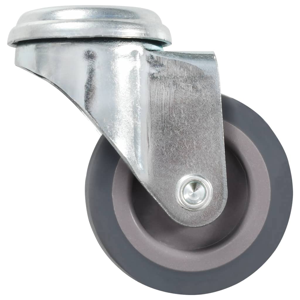24 Stk Lenkrollen mit Bolzenloch 50 mm TPR und verzinktem Eisen, max 35 kg Tragkraft, für Hubwagen Sackkarre Rollwagen Plattformwagen, ideal für Werkstatt, Lager, Industrie
