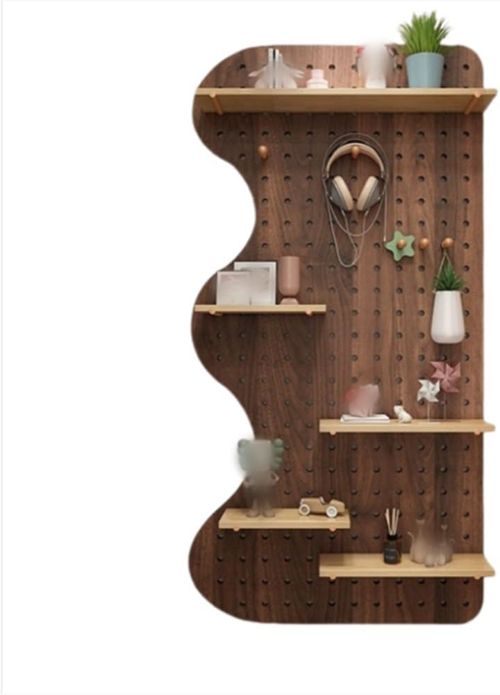 Versatile Wall-Mounted Wood Storage, 15.8in Display Rack for Home, Office & Entryway - Complete Kit (Brown) - Perfect Organizer for Any Space