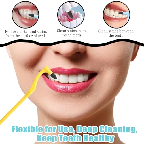 JJUNW 4 Stück Zahnsteinentferner, Professionelle Zahnreinigung Zahnpflege Zahnpolierer Zahnbürste Teeth Stain Remover Zahnpflege Zahnradierer für Zahnsteinentfernung