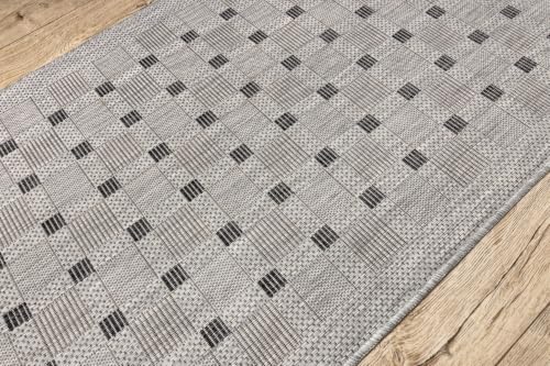 Alfombra rectangular gris 150x100 de comedor moderna SISAL SION 6052 8