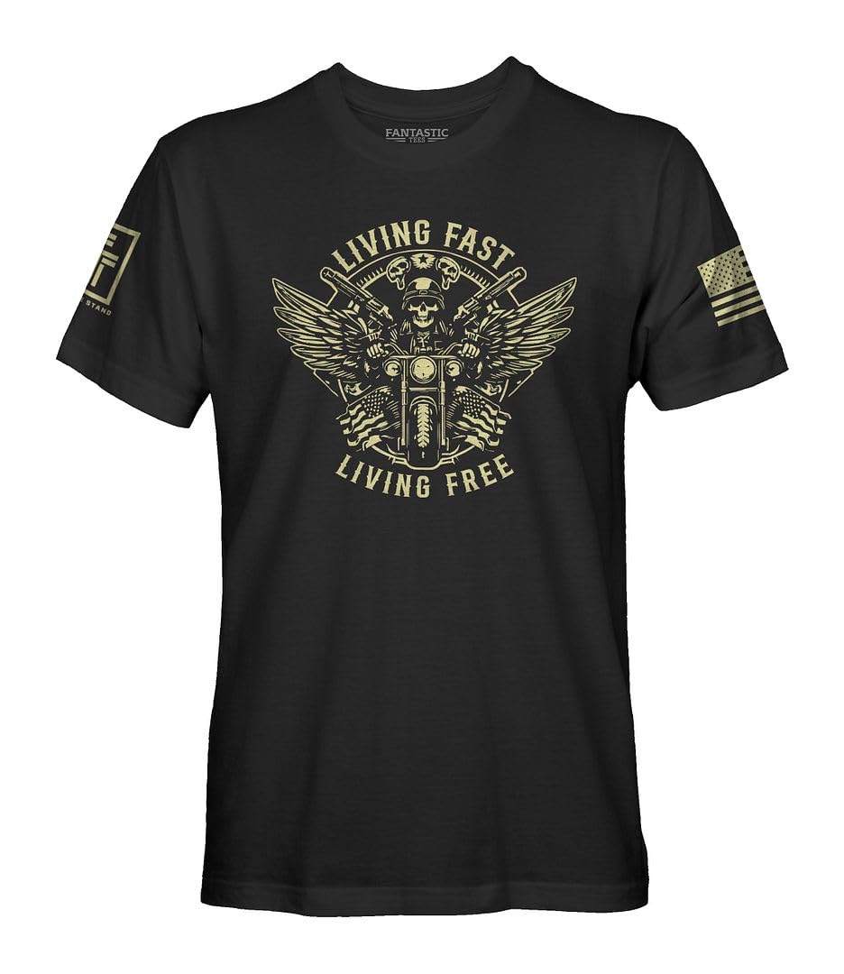 Living Fast and Free Men's Patriotic T-Shirt