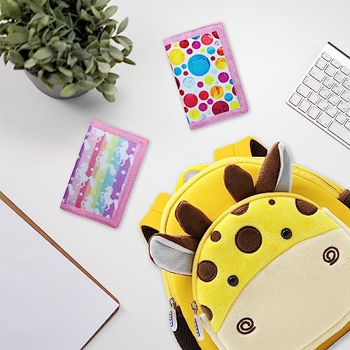 Image of AI-DEE RFID Trifold Canvas Outdoor Sports Wallet for Kids - Front Pocket Wallet with Magic Sticker (Navy Blue2)