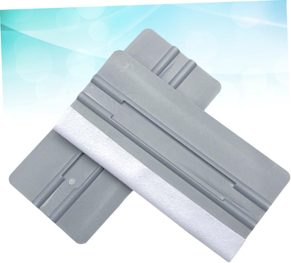 Car Film Tool Set 2pcs Plastic Squeegee Felt Edge Smooth Edge for Application (Grey)