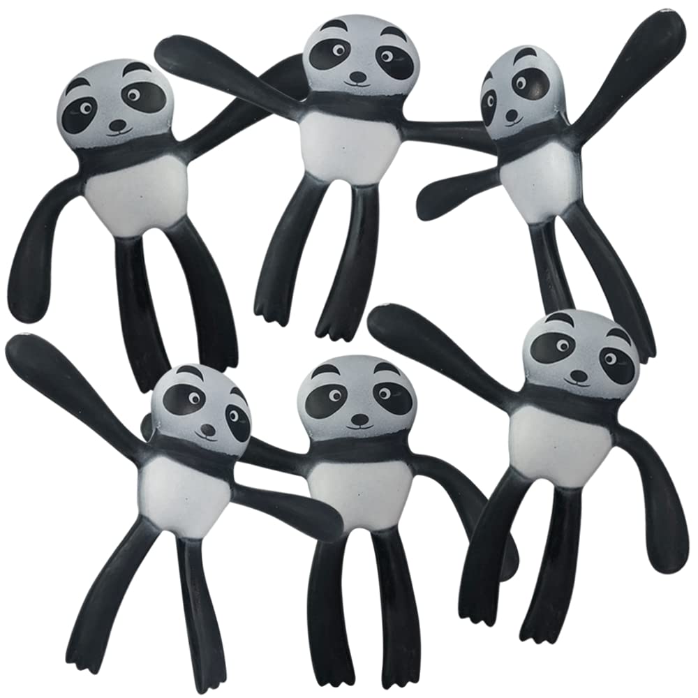 ArtCreativityBendable Panda Toys, Set of 6, Flexible Figures, Stress Relief Fidget Toys for Kids, Fun Birthday Party Favors, Goodie Bag Fillers for Boys and Girls