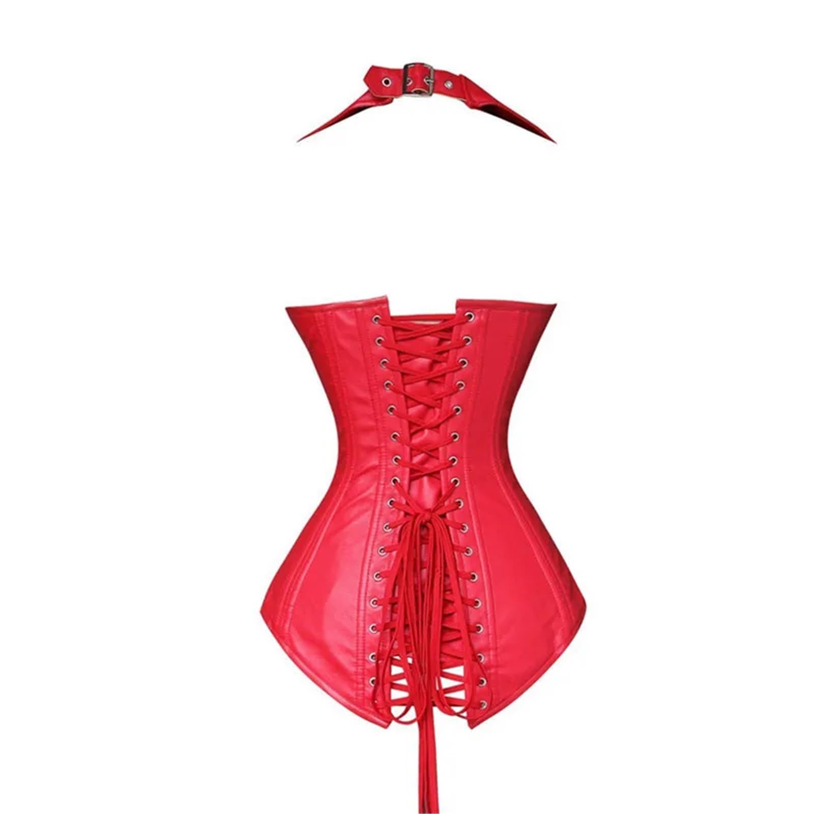 Steampunk-Korsettweste aus Kunstleder for Damen, Gothic-Korsett mit seitlicher Schnürung, Stahlknochen und PU-Korsett Für Fitnesstraining