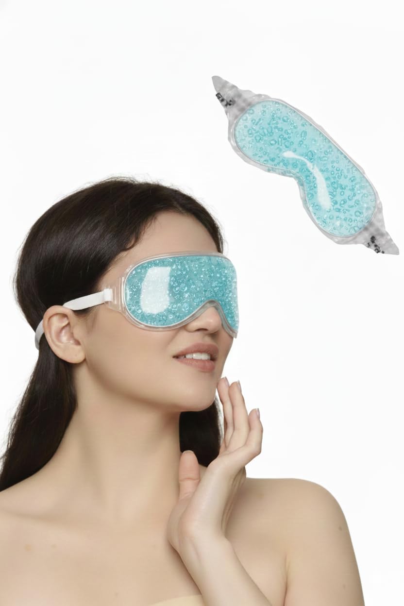 Cooling Eye Gel Mask with Beads Ice Pad for Dark Circles, Redness & Puffiness Relaxing Eye Cooling Patch for Men & Women Blue pack of 2 — Amazon image 6