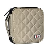 BUBM Padded 32 Capacity CD DVD Case Wallet Organizer Storage Binder, Khaki