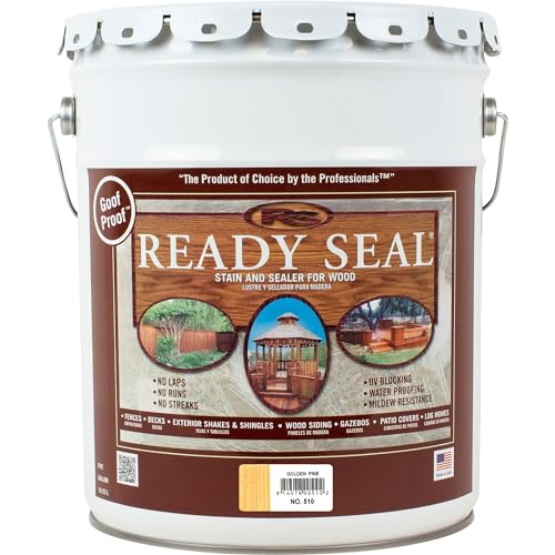 Ready Seal 510 Exterior Stain and Sealer for Wood, 5-Gallon, Golden Pine