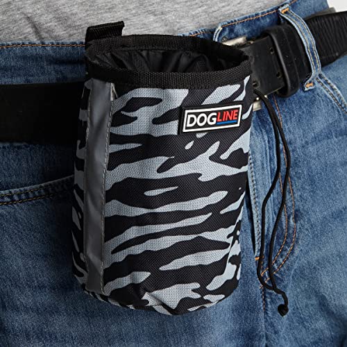 Image of Dogline Dog Treat Pouch: Puppy Training Bag, Pet Kibbles and Snacks Holder, Litter Waste Bags Dispenser with Adjustable Drawstring Closure, Large Capacity with Mesh Pocket, Strong Nylon Material
