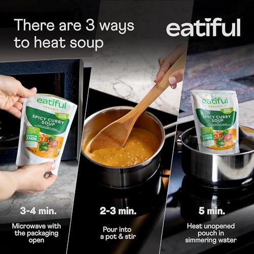 Image of EATIFUL Curry Soup, Made With Organic Vegetables, Thai Ready To Eat Vegan Curry Soup, No Added Preservatives, Gluten Free, NON GMO, 14.1 Ounce (Pack of 1)