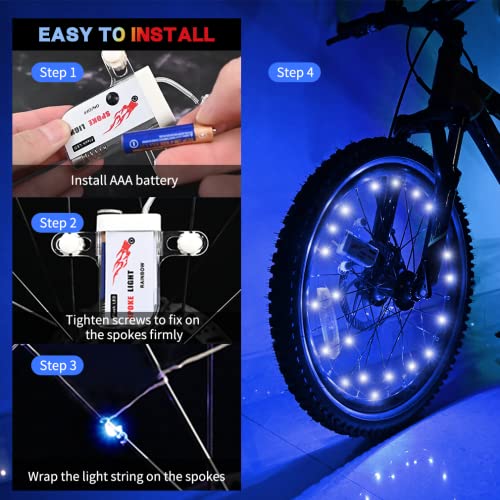 Tinana CD-2PACK 2 Tire Pack Led Bike Wheel Lights Ultra Bright Waterproof Bicycle Spoke Lights Cycling Decoration Safety Warning Tire Strip Light thumb #3