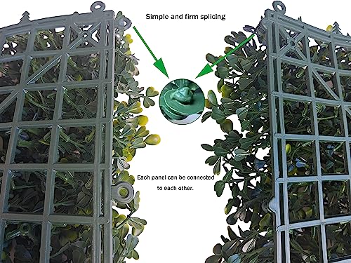 Image of ODTORY Artificial Grass Wall Greenery Backdrop, 10X10 in 8P (5.6 sqft) | UV-Anti, Fake Ivy Vine Balcony Fence, Outdoor Privacy Screen, Green Boxwood Leaf Panels, Indoor Home Faux Plant Decor