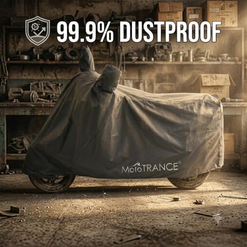 Image of Mototrance Waterproof Two Wheeler Cover for All Activa,Scooter, Scooty & Bikes Upto 150CC | Anti Dust, 100% Waterproof, Heat Resistant, UV Proof |Mirror Pocket Bike Body Cover |Aero Grey