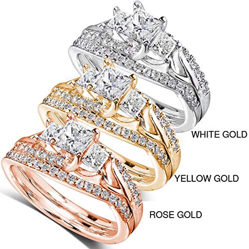 Kobelli Princess Cut Diamond Bridal Set Ring 1 1/10 Carat (ctw) in 14k Gold2