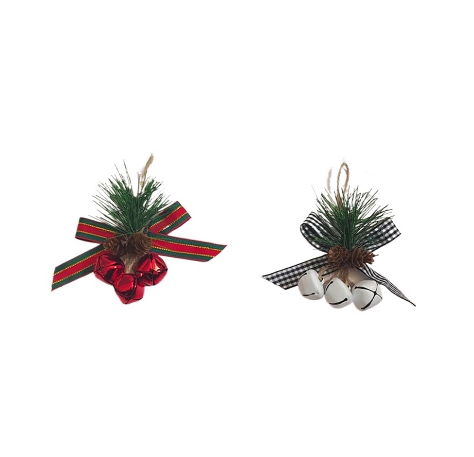 Campanas Navidad Campana Navideña De Cascabel, Adorno Metal Retro Artesanal, Campanas For Puertas, Viento Decoración(White)