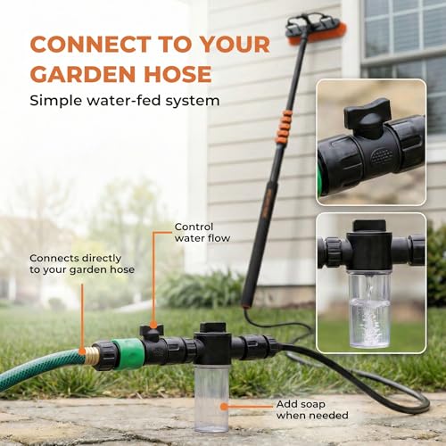 Image of Briliantwerk Solar Panel Cleaning Brush 20 ft Extension Pole