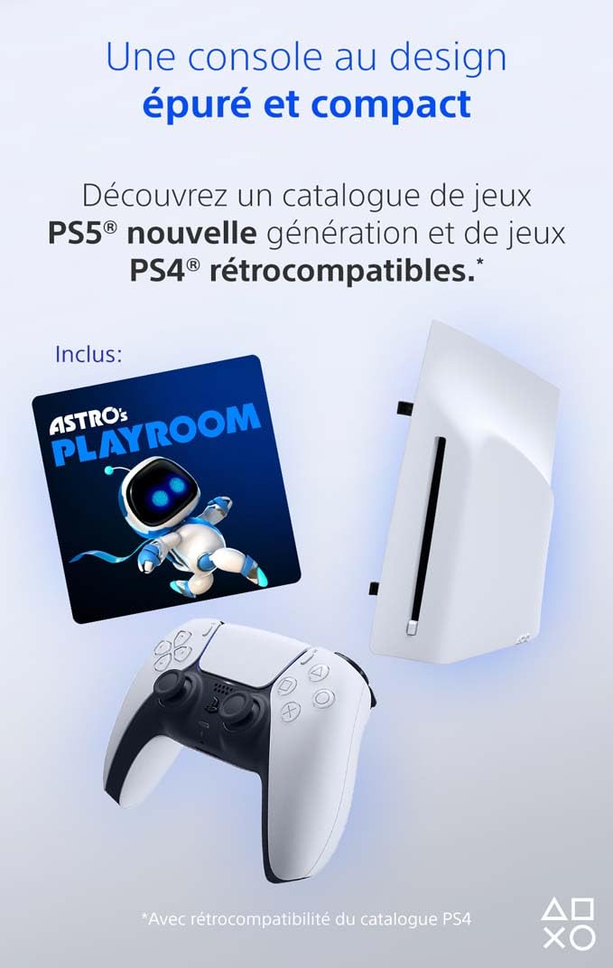 Playstation Sony, Console 5 Édition Standard avec 2 Manettes DualSense