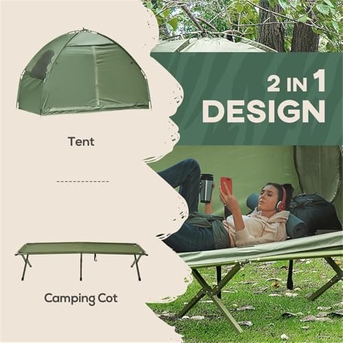 Carpa de camping elevable para una persona, resistente y portátil miniatura 5