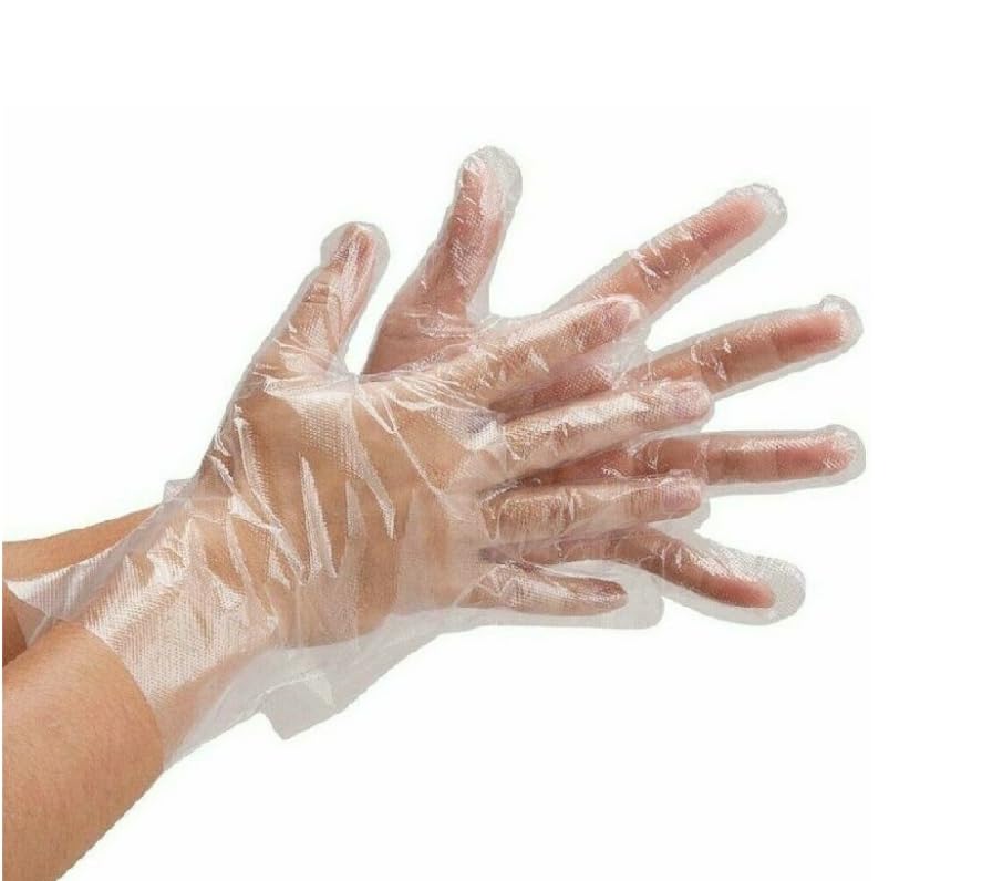 GOOD STUFF Guantes desechables de polietileno transparente – 100 unidades, talla única, protección y comodidad