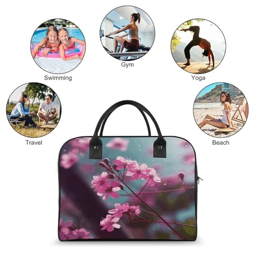 Maletín liviano para laptop con flores rosas miniatura 4