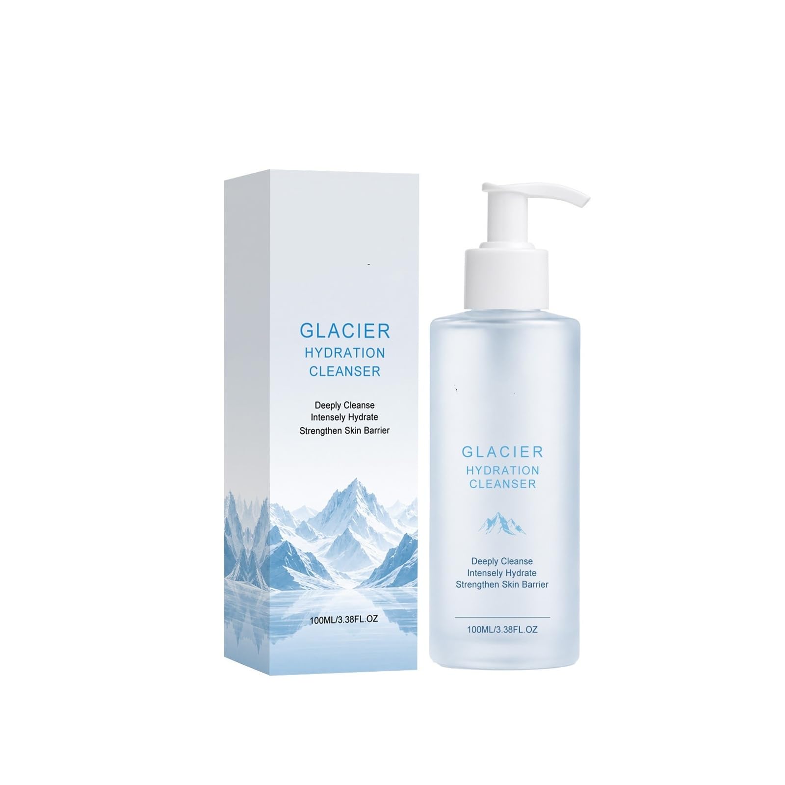Detergente viso idratante glaciale da 100 ml | Controlla l'olio, pulisce i pori e fornisce un'idratazione liscia come la seta(3pcs)