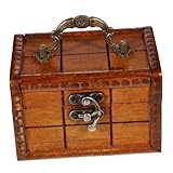 Charme vintage : le design créatif en bois dégage un charme vintage, faisant ressortir votre rangement de bijoux, petit coffre au trésor, mini coffre au trésor