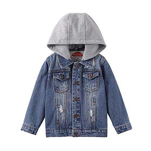 Mud Kingdom Little Girls Jean Jacket Fashion Denim Outerwear Blue Button Down