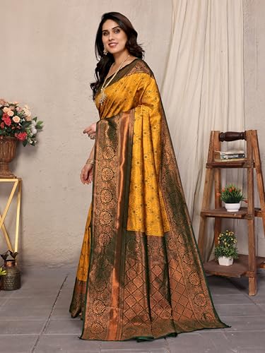 Image of Women's Kanjivaram Soft Silk Banarasi Saree With Blouse Piece | Banarasi Sari For Women | Saree with Blouse piece