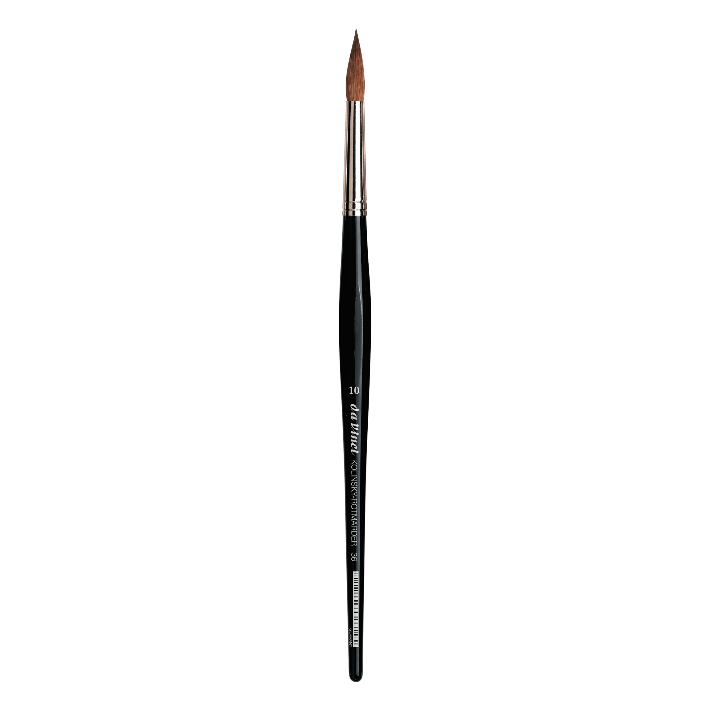 da Vinci Watercolor Series 36 Paint Brush, Round Russian Red Sable with Black Handle, Size 10