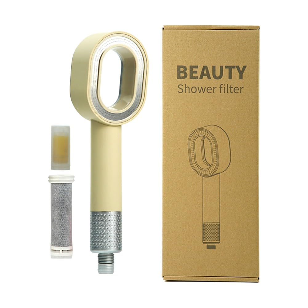 Alcachofa de ducha de alta presión con filtro y aromaterapia, pulverizador de baño ABS contra la cal y agua dura, fácil de instalar, color negro