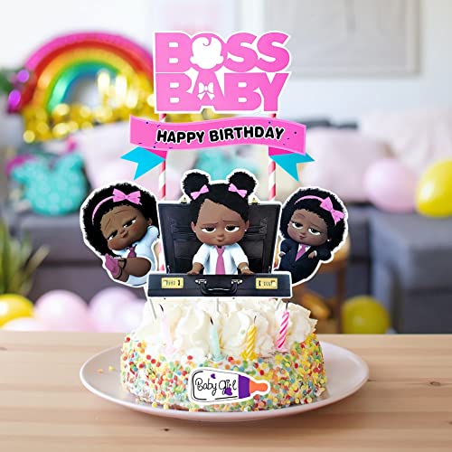 6 Pcs Cartoon Cake Toppers And Cupcake Toppers For Black Girls - Theme Birthday Cake Decorations Party Supplies #TOP4