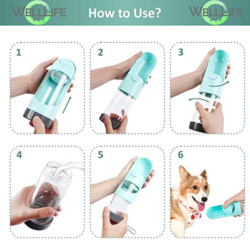 WELL LIFE PET - Dog Water Bottle Travel Bowl Portable Leak Proof Pet Water Dispenser Dog, Cat or Puppy, 10oz… - Image 7