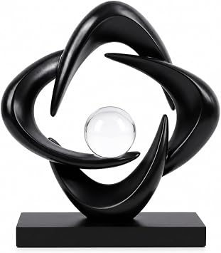 Abstract Art Sculpture, Resin Gold Decorative Statue, Modern White Ornaments for Living Room, Decorativas Modernas for Coffee Table/Entryway/Office Collectibles Black